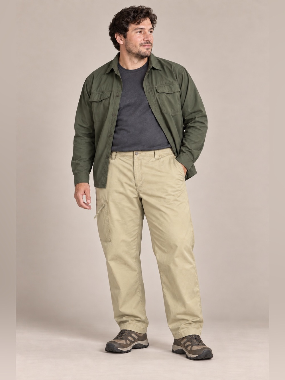 Columbia Men’s 40x32 Khaki Cotton Cargo Utility Pants Straight Leg Hiking